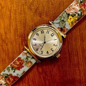 Floral Print Band Watch
